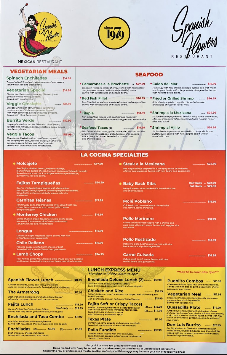 Spanish Flowers Menu - Image 5